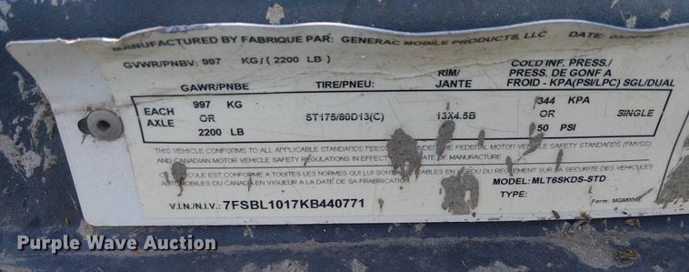 image for item EE4952 2019 Generac MLT6SKDS-STD light plant