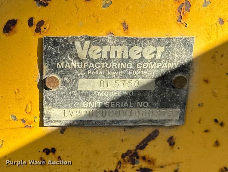 image for item EF2293 1996 Vermeer V5750 trencher