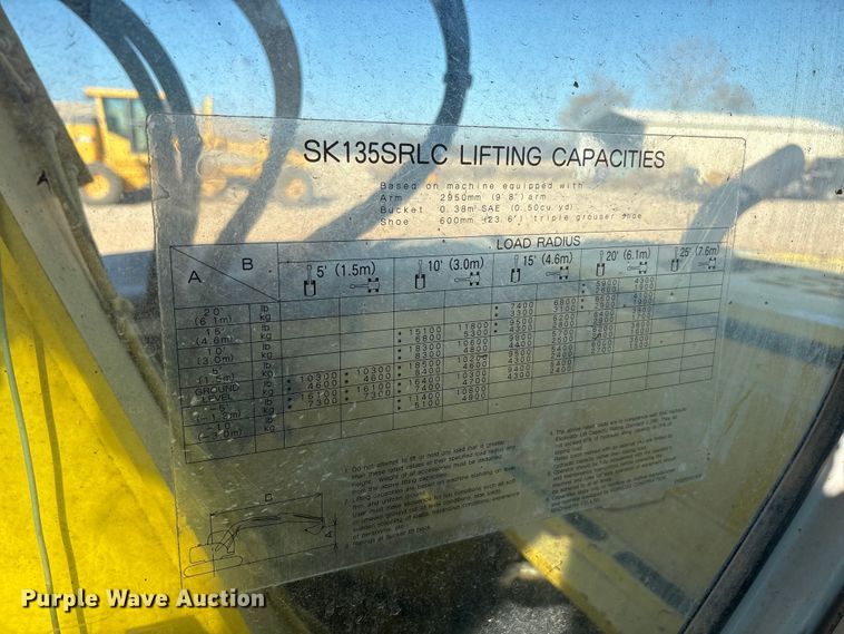 image for item EF6191 2005 Kobelco SK135SRLC excavator
