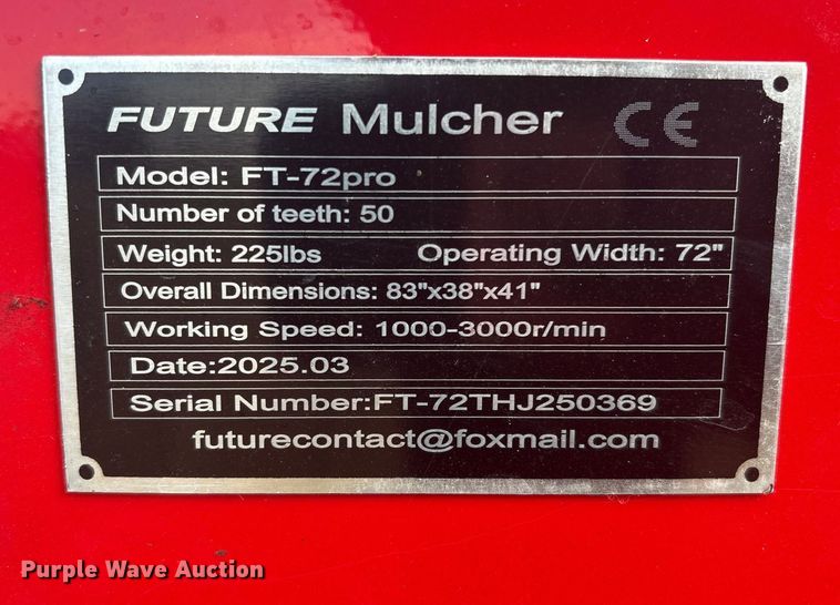 image for item EG8284 2025 Future FT-72pro skid steer mulcher