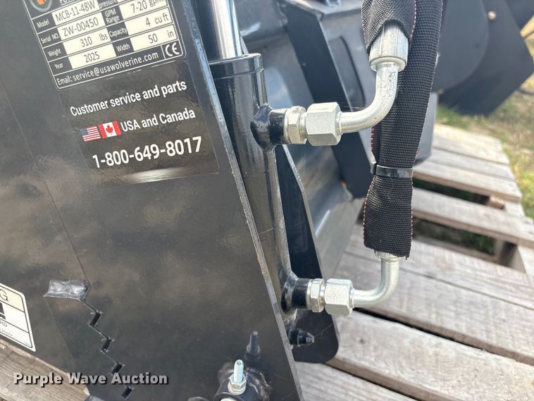 image for item EG8287 2028 Wolverine MCB-11-48W skid steer bucket