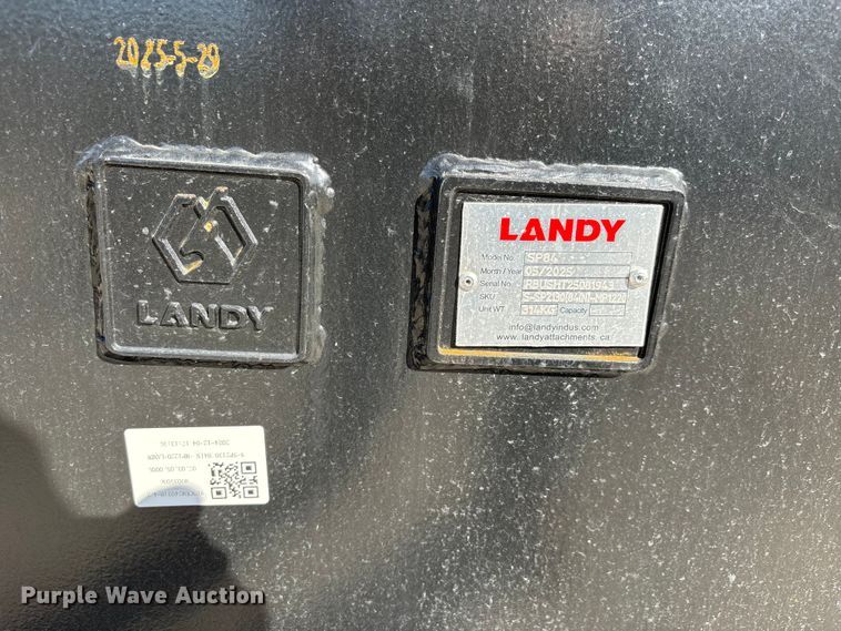 image for item EJ7727 2025 Landy SP84 skid steer snow pusher