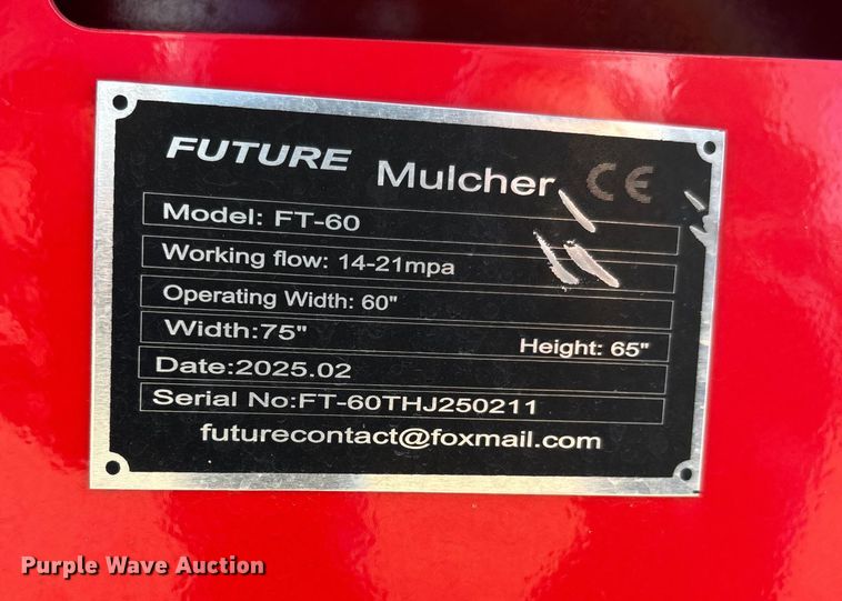 image for item EJ7731 2025 Future FT-60 skid steer mulcher