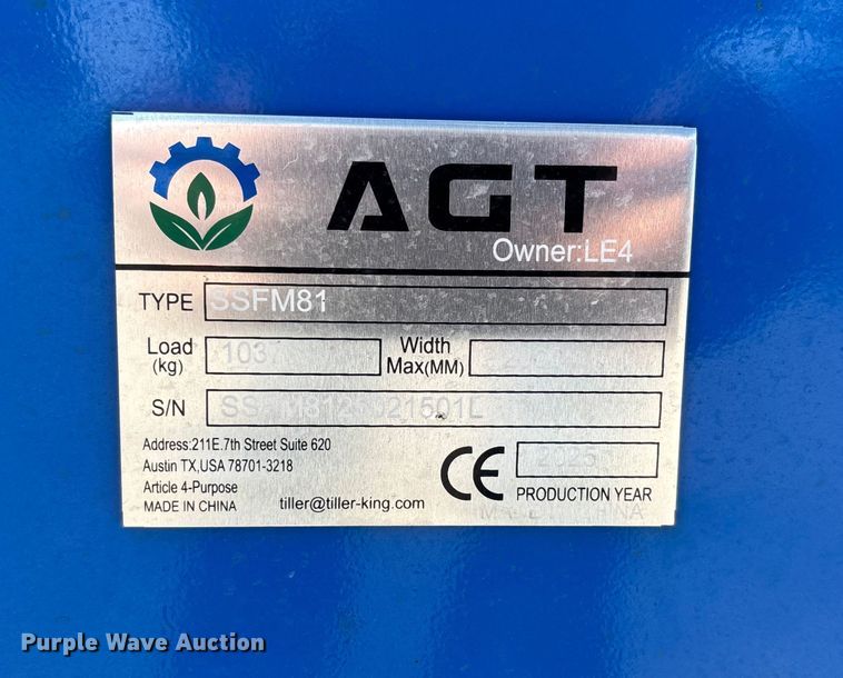 image for item EJ7732 2025 AGT SSFM81 skid steer mulcher