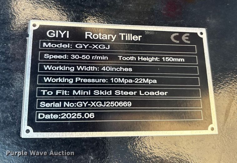image for item EJ7739 2025 GIYI GY-XGJ compact utility loader tiller