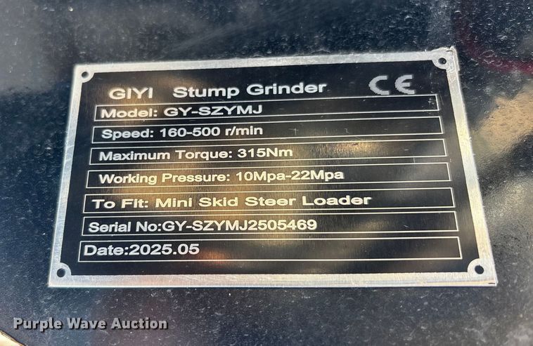 image for item EJ7741 2025 GIYI GY-SZYMJ compact utility loader stump grinder