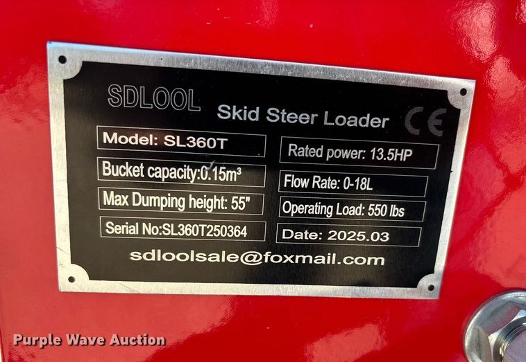 image for item EJ7747 2025 SDLOOL SL360T compact utility loader