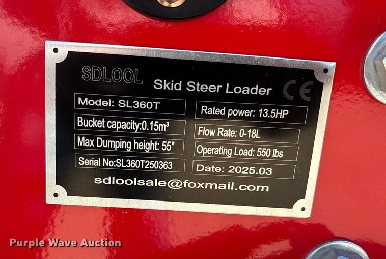 image for item EJ7748 2025 SDLOOL SL360T compact utility loader