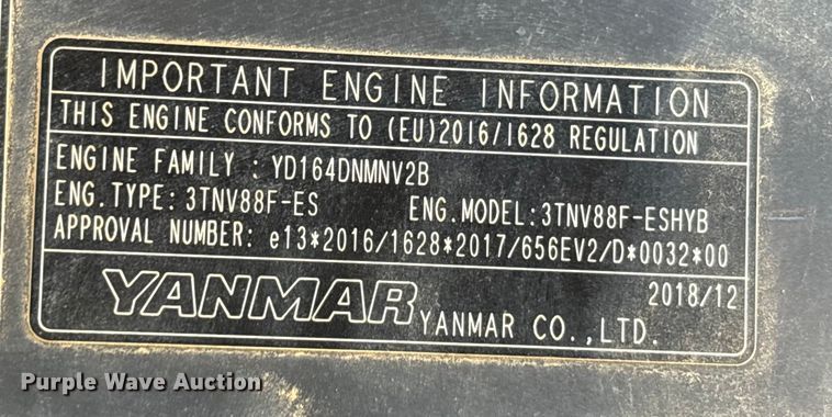 image for item EM6188 2019 New Holland E37C mini excavator
