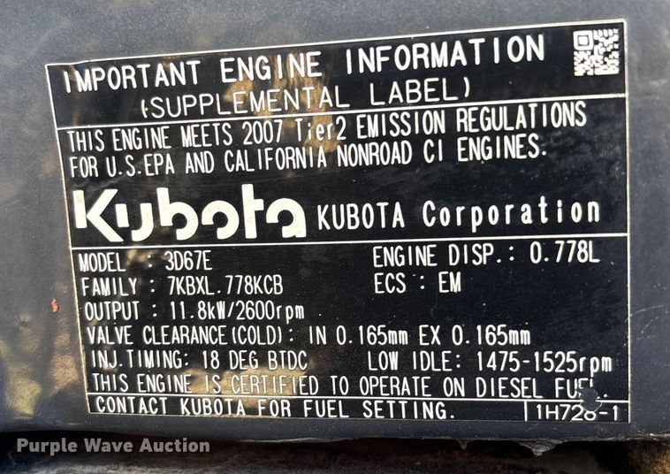 image for item EM6189 2008 Komatsu PC18MR-2 mini excavator