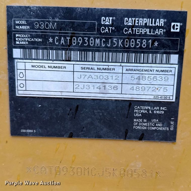 image for item EP2578 2023 Caterpillar 930M wheel loader