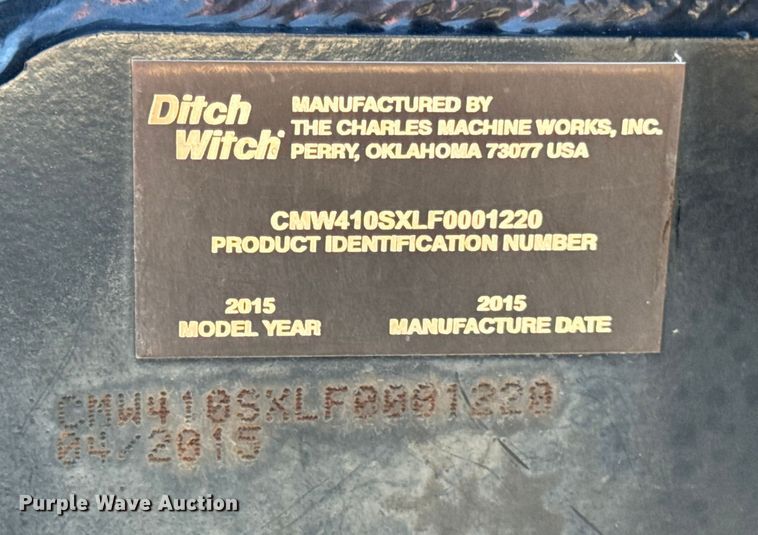 image for item ER0240 2015 Ditch Witch 410SX trencher