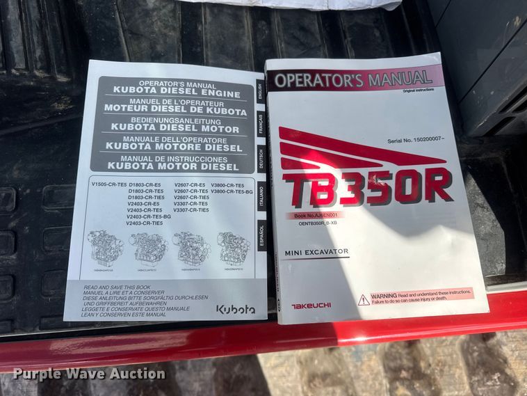 image for item ER0246 Takeuchi TB350R mini excavator