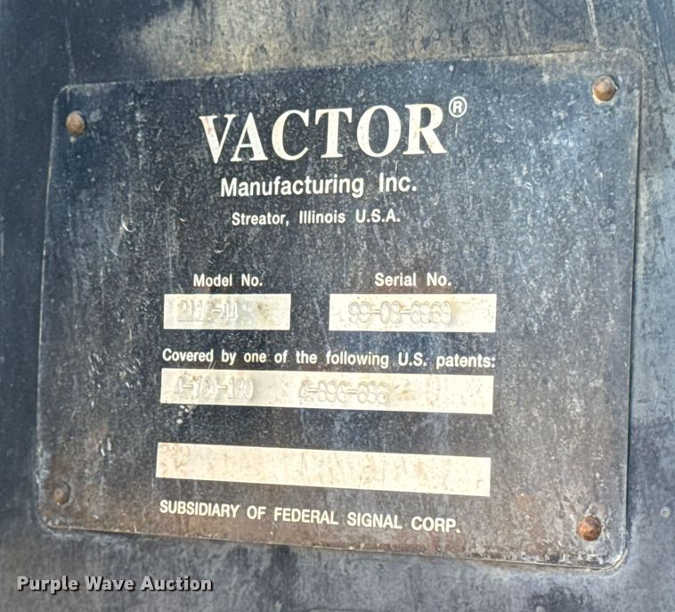 image for item ER0257 2000 International F-2674 sewer jetter truck