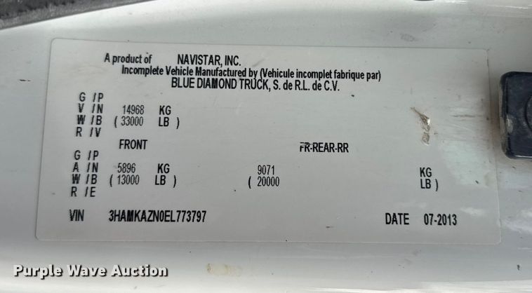 image for item ER0285 2014 International 4400 bucket truck