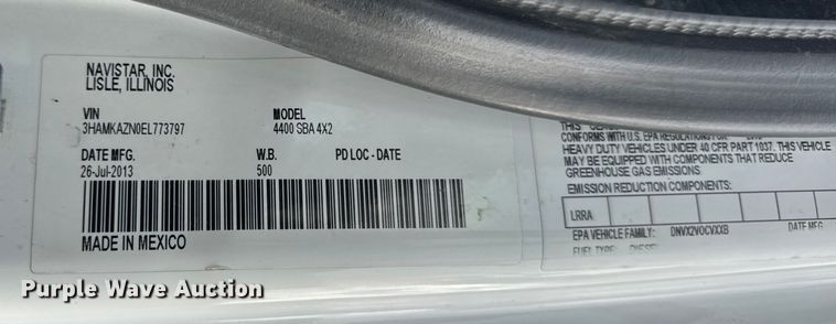 image for item ER0285 2014 International 4400 bucket truck