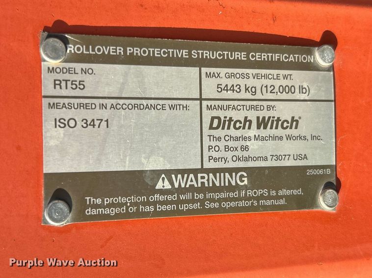 image for item ET6585 2007 Ditch Witch RT55 vibratory cable plow
