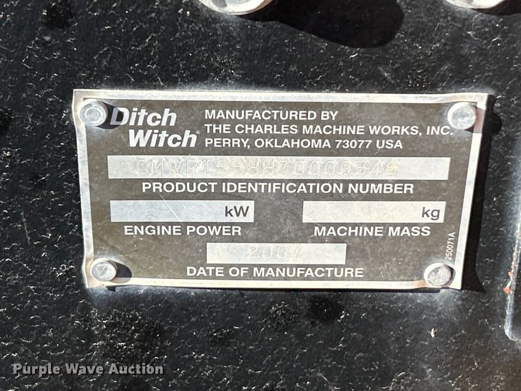 image for item ET6585 2007 Ditch Witch RT55 vibratory cable plow