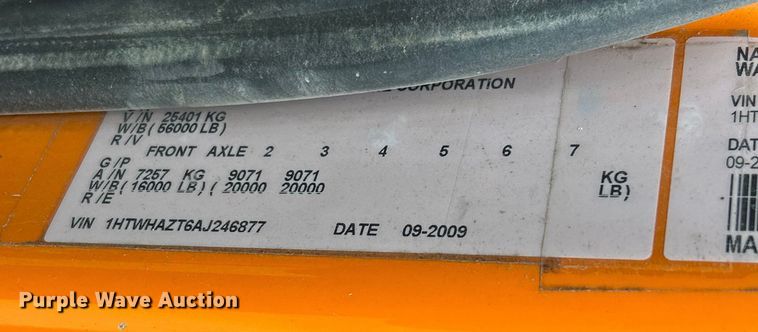 image for item ET6672 2010 International WorkStar dump truck