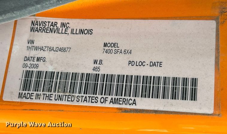 image for item ET6672 2010 International WorkStar dump truck