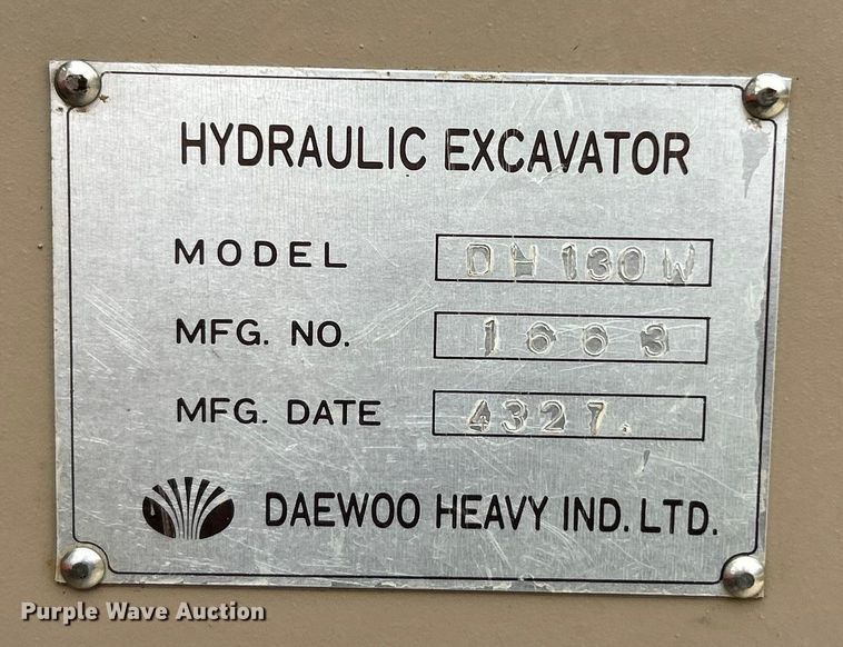image for item ET6707 1999 Daewoo DH 130W wheeled excavator