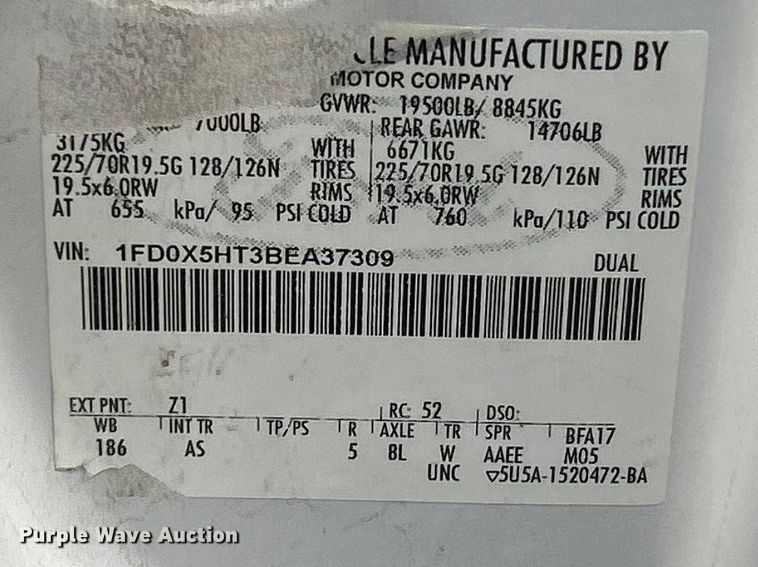 image for item ET6719 2011 Ford F550 Super Duty XL utility / service truck