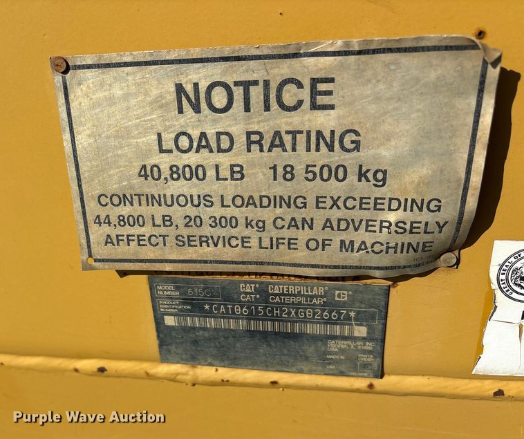 image for item ET7234 2007 Caterpillar 615C Series II elevating scraper