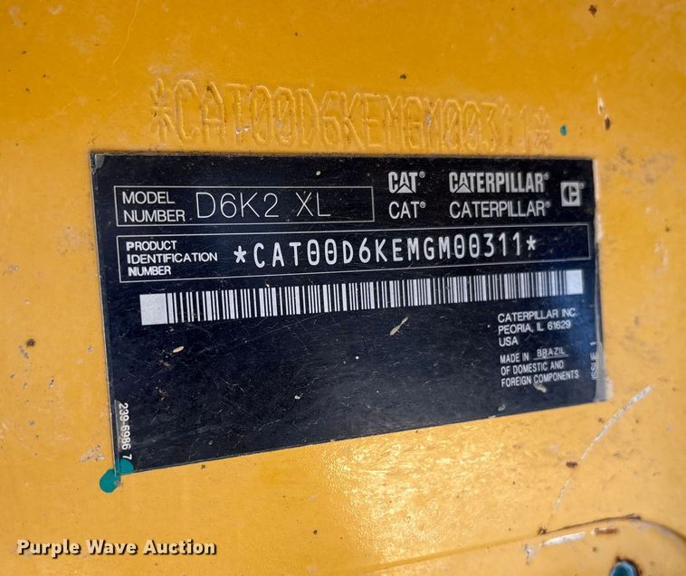 image for item ET7235 2018 Caterpillar D6K2 XL dozer