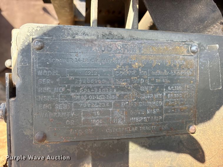 image for item ET7237 1986 Caterpillar 621B conventional scraper 