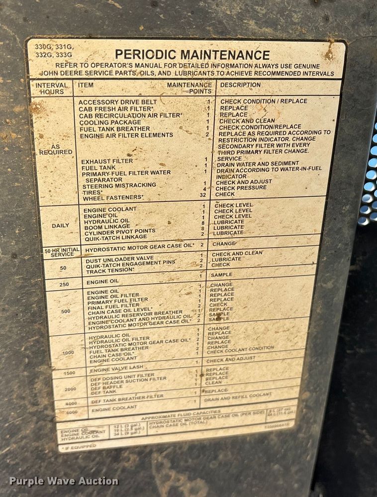 image for item ET7243 2019 John Deere 332G skid steer loader