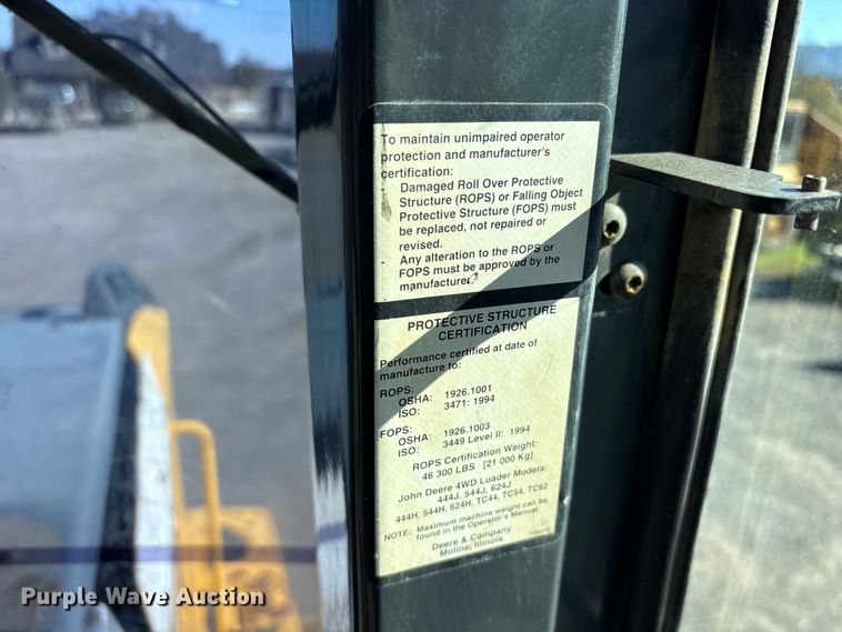 image for item ET7247 2008 John Deere 544J wheel loader