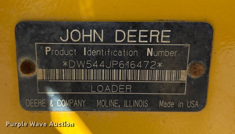 image for item ET7247 2008 John Deere 544J wheel loader
