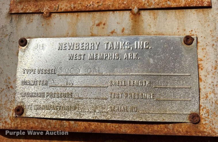 image for item ET7288 1989 Newberry Tanks, Inc. tank