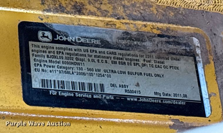 image for item ET7298 2011 John Deere 872G motor grader