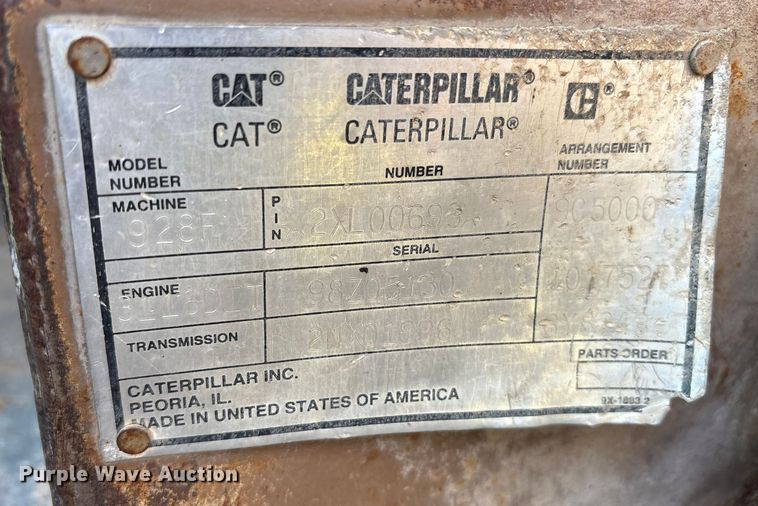 image for item ET7301 1994 Caterpillar 928F wheel loader