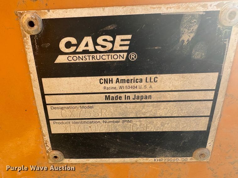 image for item ET8618 2012 Case CX75SR excavator