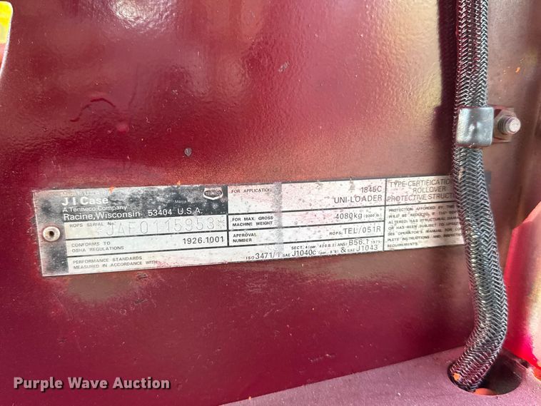 image for item EU5390 1993 Case 1845C skid steer loader