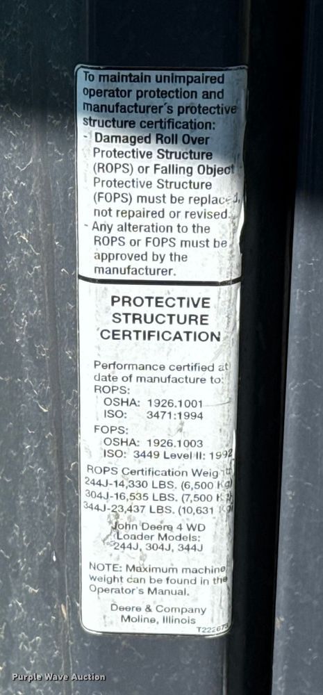 image for item EU5405 2008 John Deere 304J wheel loader