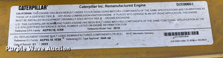 image for item EU6346 2023 Caterpillar Remanufactured C15 Acert engine