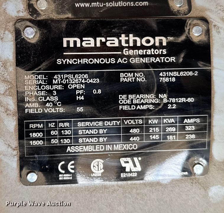 image for item EU6347 Marathon 431PSL6206 generator
