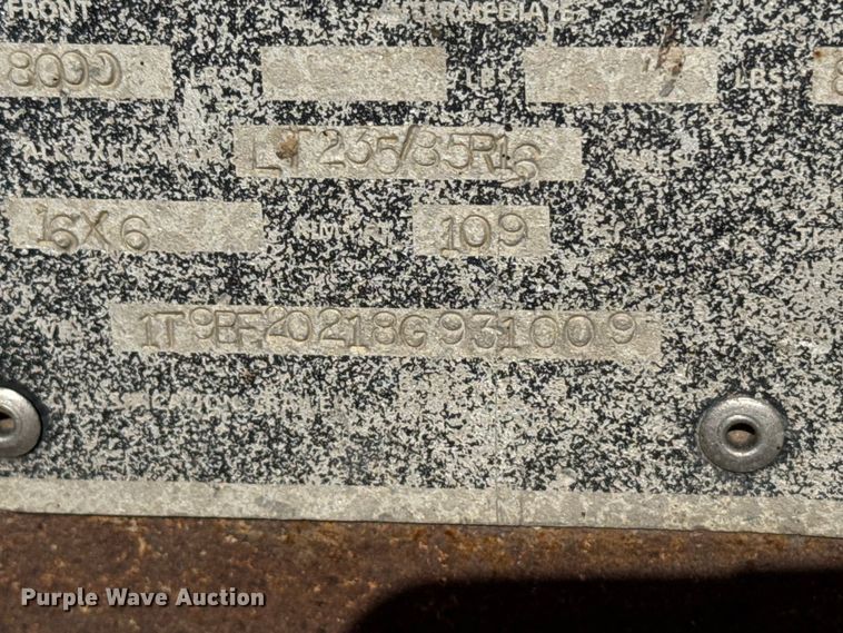 image for item EU6349 2008 Monarch utility trailer