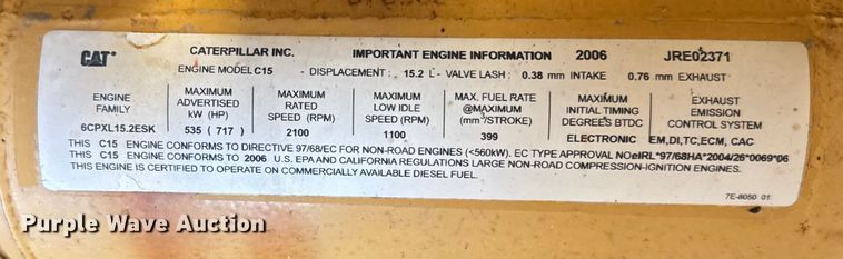 image for item EU6351 2006 Caterpillar C15 engine