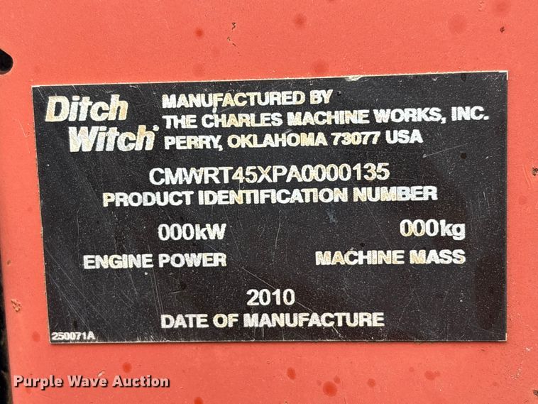 image for item EU7075 2010 Ditch Witch RT40 trencher