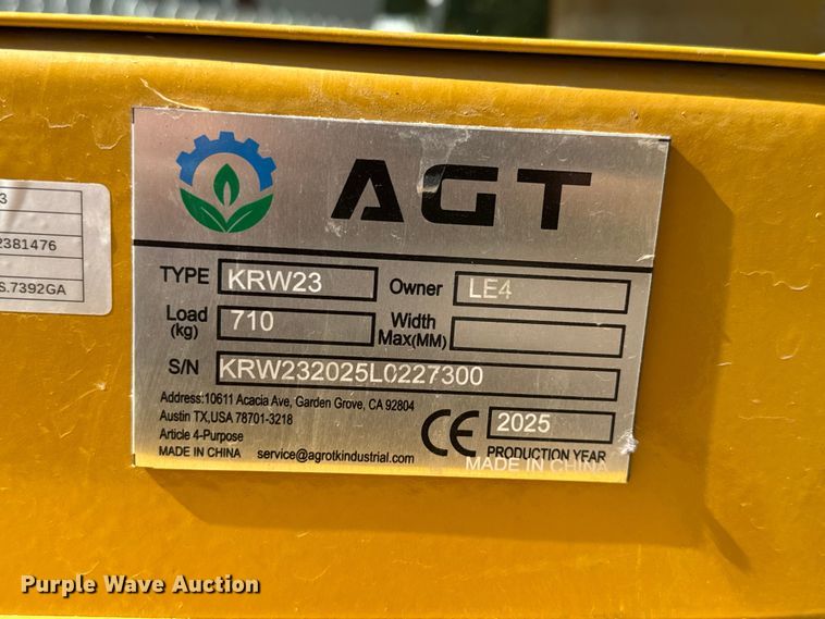 image for item EV1970 2025 AGT KRW23 compact wheel loader