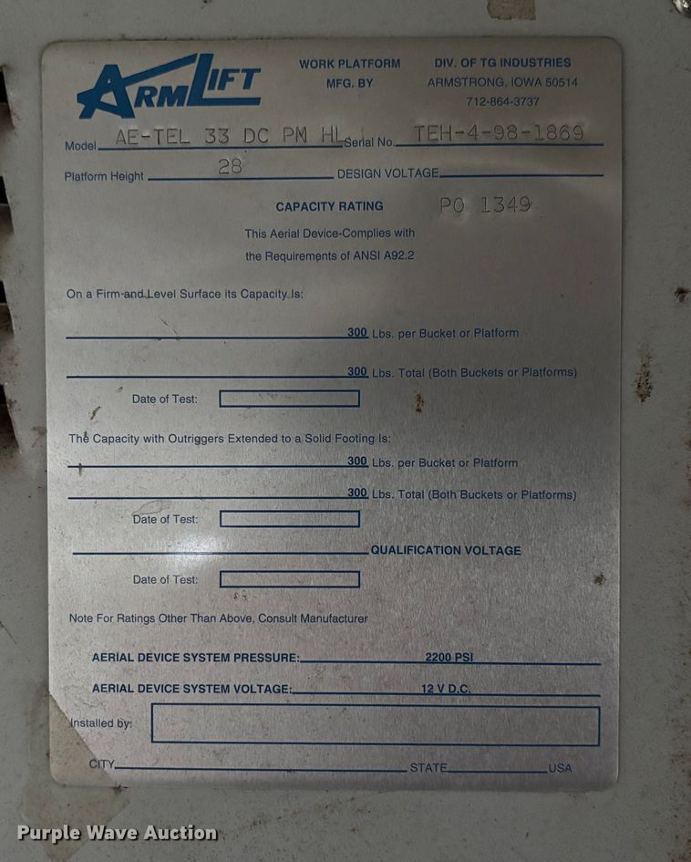 image for item EV3282 1999 Ford F450 Super Duty bucket truck