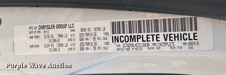 image for item EV3283 2012 Dodge Ram 5500 bucket truck