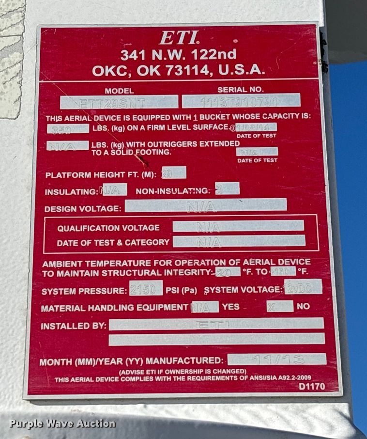 image for item EV3284 2014 Ford F550 XL Super Duty bucket truck