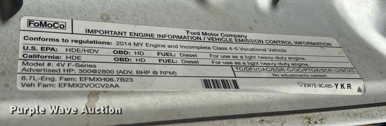 image for item EV3284 2014 Ford F550 XL Super Duty bucket truck