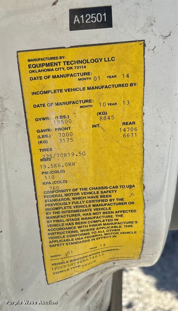 image for item EV3284 2014 Ford F550 XL Super Duty bucket truck