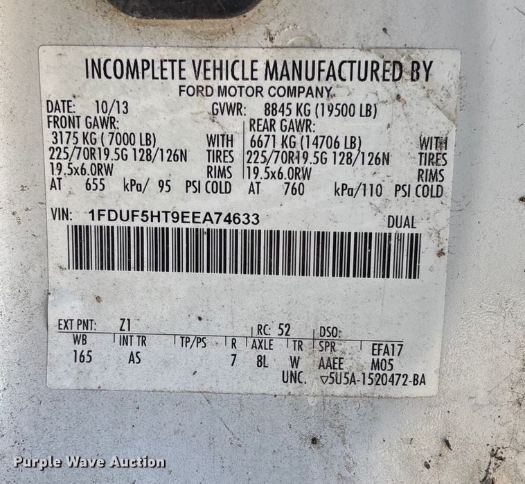 image for item EV3284 2014 Ford F550 XL Super Duty bucket truck